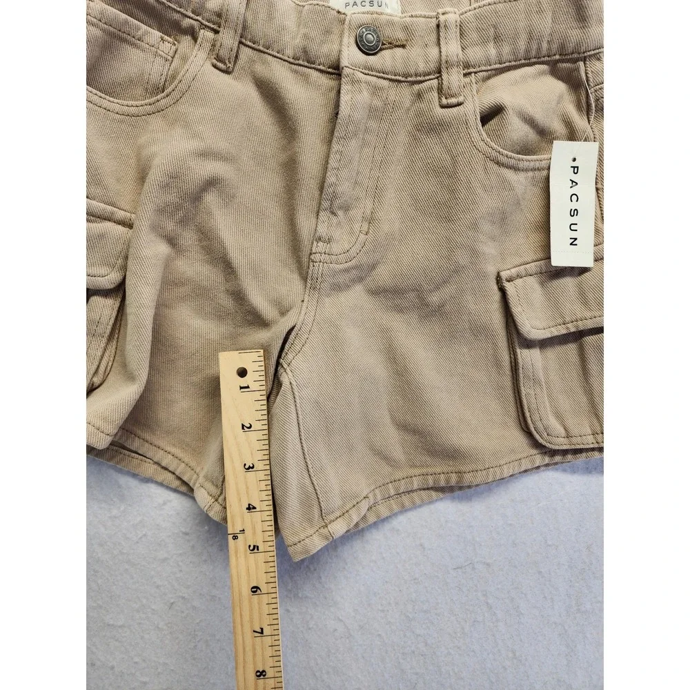 PacSun Womens Mid‎ Rise Cargo Short Feather Tan Brown Size 23 NWT